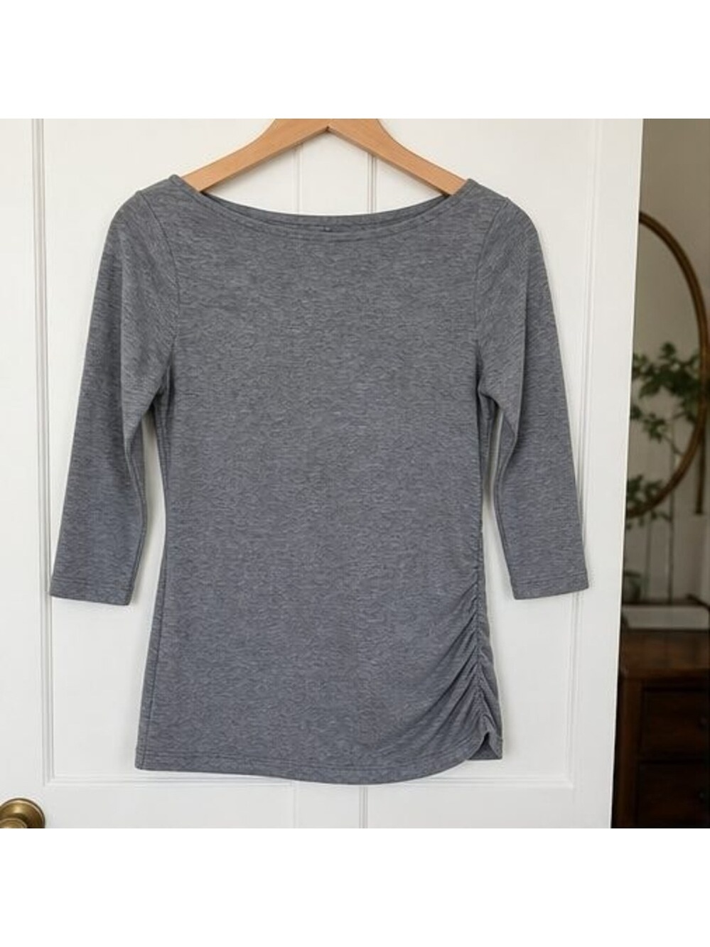 Taupe V Neck Top